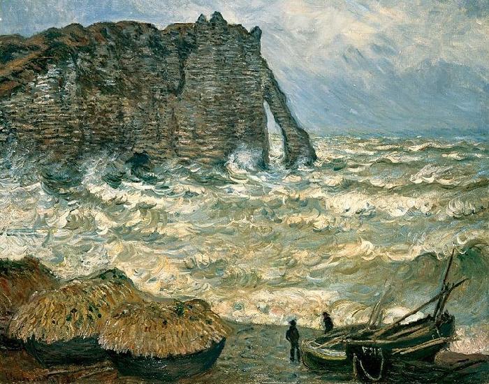 Claude Monet Stormy Sea in etretat China oil painting art